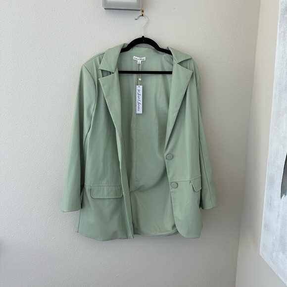 For Love & Lemons Mint Oversized Blazer in S - Picture 3 of 6